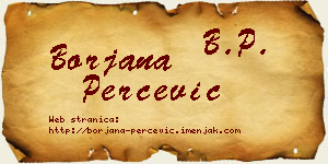 Borjana Perčević vizit kartica